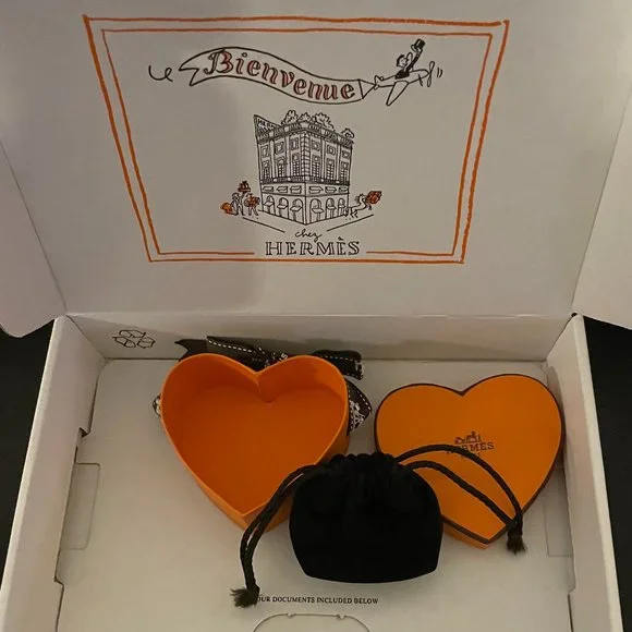 Brand New Hermes Tea Time twilly  or pocket square  ring - Picture 5 of 6